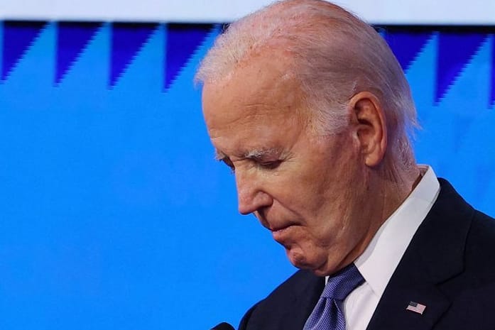 Joe Biden bei der Debatte: Er will wiedergewählt werden.