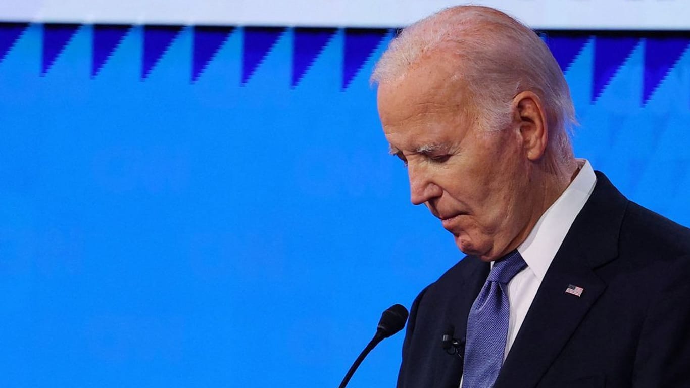 Joe Biden bei der Debatte: Er will wiedergewählt werden.