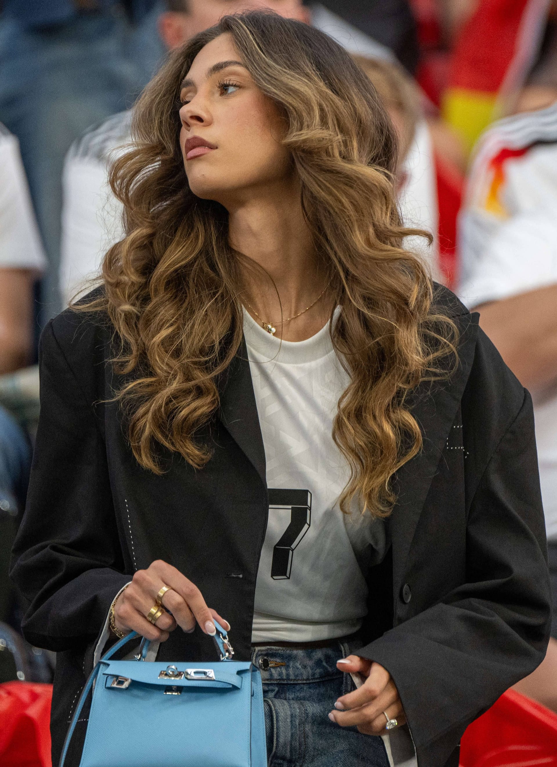 Sophia Weber, die Verlobte von Kai Havertz, beim Spiel gegen die Schweiz.