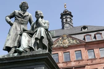 Brüder Grimm-Denkmal vor dem in Hanau