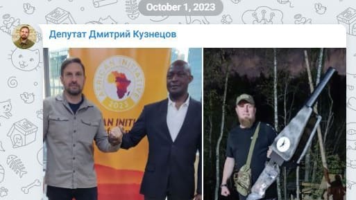 Kuznetsow vor dem Banner der angeblichen Nachrichtenagentur: Kurz nach der Gründung stellte er einen Zusammenhang zwischen "African Initiative" und seiner Christenvereinigung mit Herdt her.