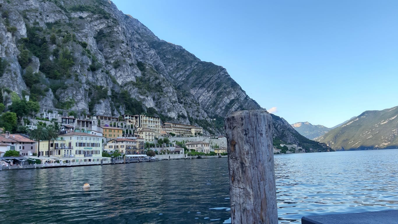 Beautiful shot of the Lake Garda in Tremosine, Italy in the evening