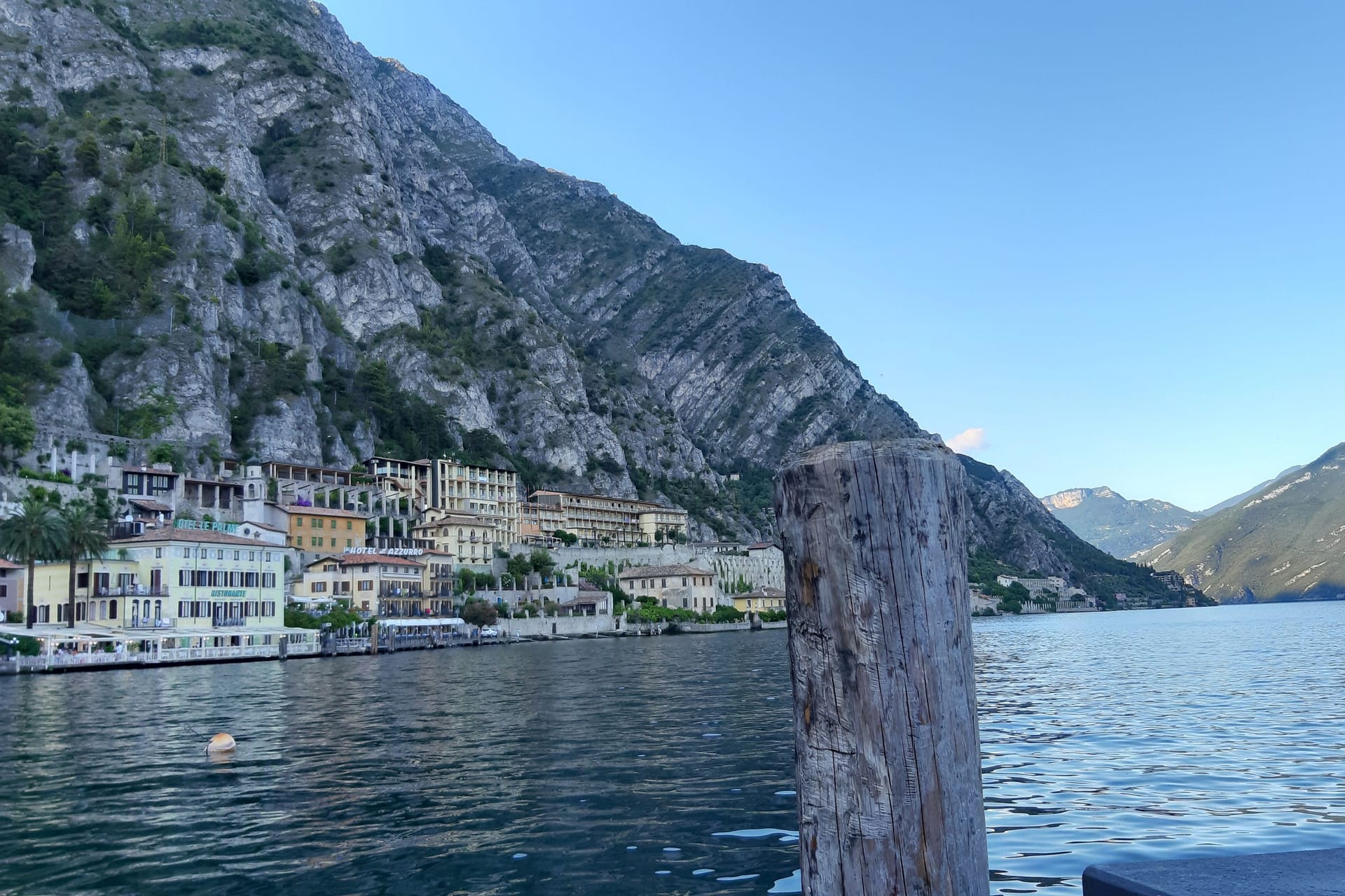 Beautiful shot of the Lake Garda in Tremosine, Italy in the evening