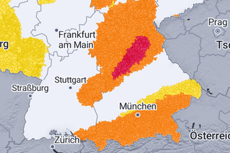 Unwetterkarte von Deutschland: In Teilen Deutschlands wird gewarnt.