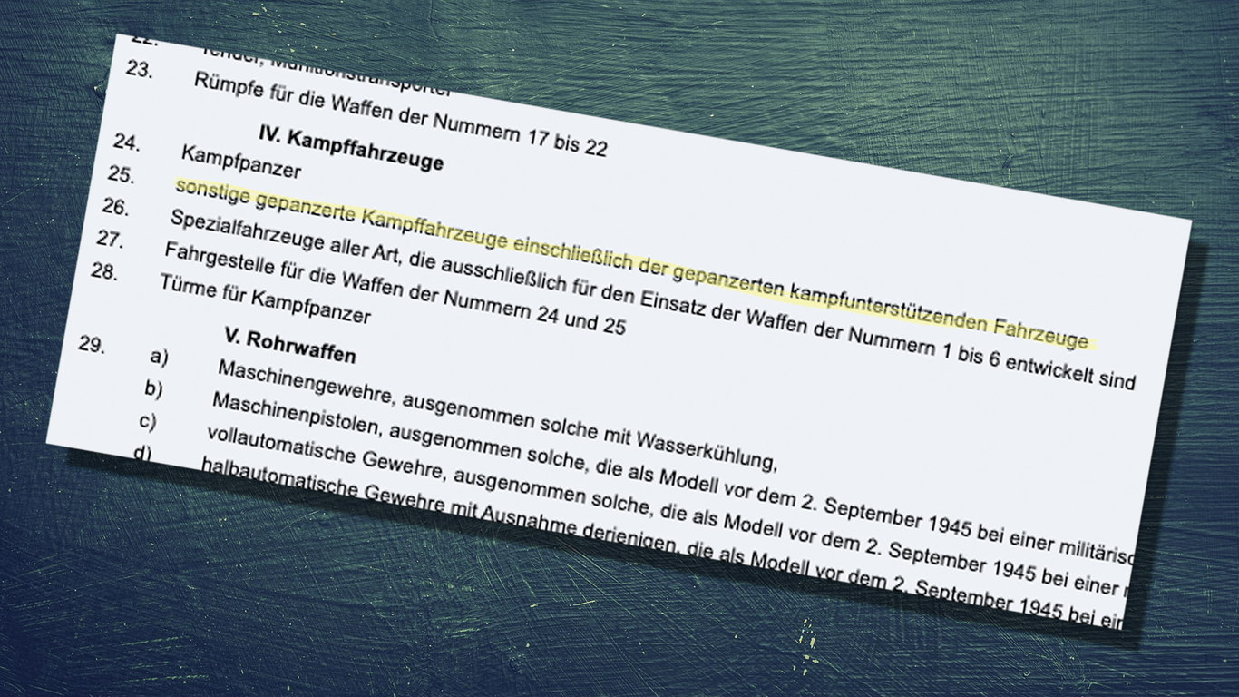 Auch gepanzerte kampfunterstützende Fahrzeuge gehören auf die Kriegsliste