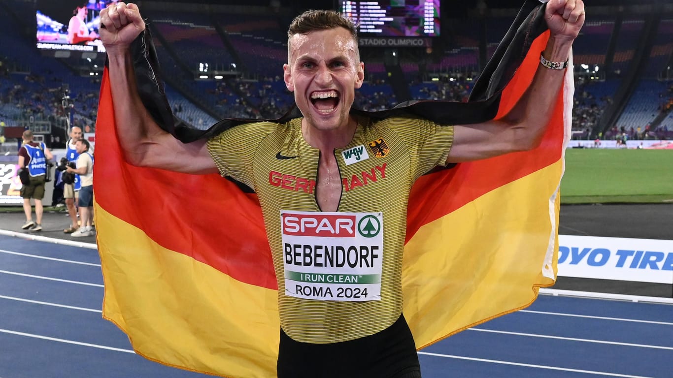 Karl Bebendorf holt Bronze über 3000 m Hindernis bei der Leichtathletik-EM 2024 in Rom: