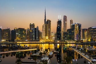 View of Dubai skyline including the Burj Khalifa