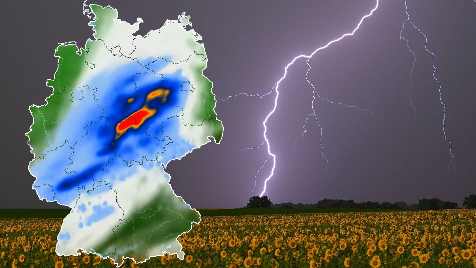 Unwetter zieht über Deutschland hinweg