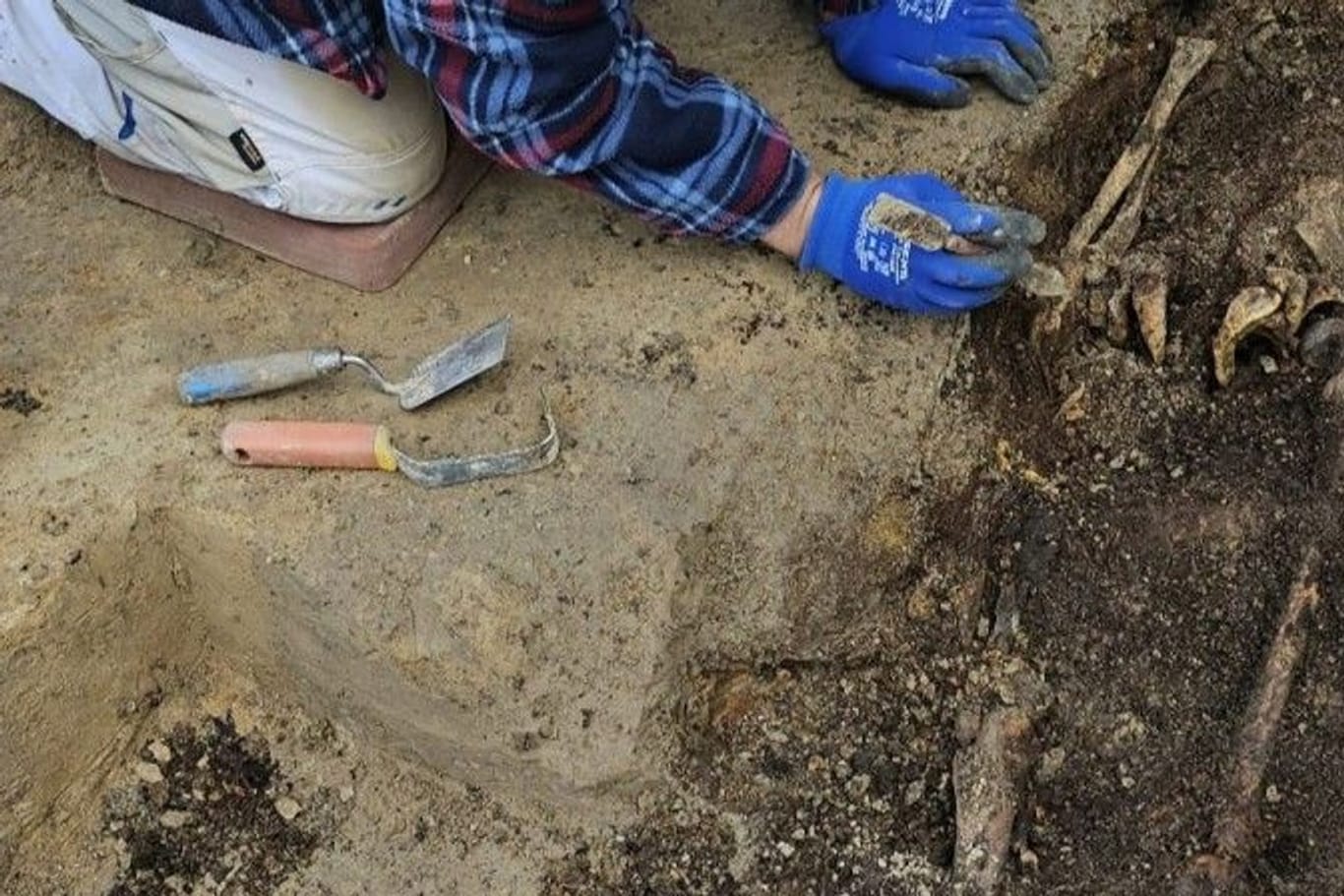 Knochenreste: Bei aktuellen Ausgrabungen am Weberplatz konnten erhaltene Körperbestattungen gefunden werden.