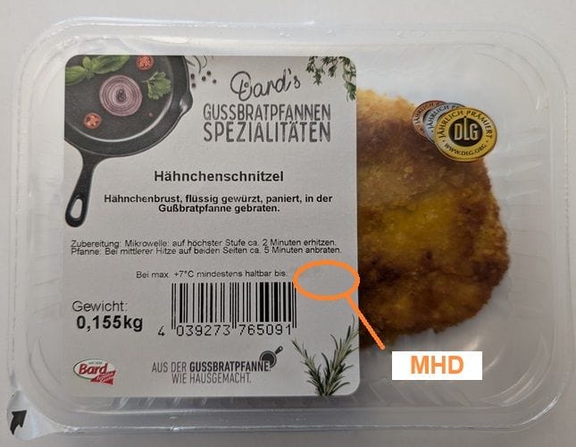 Möglicherweise mit Listerien belastet: Hähnchenschnitzel von Bard.