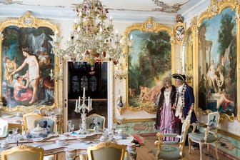 Das prunkvolle Diana-Sanssouci-Zimmer mit Glaskunst aus Murano.