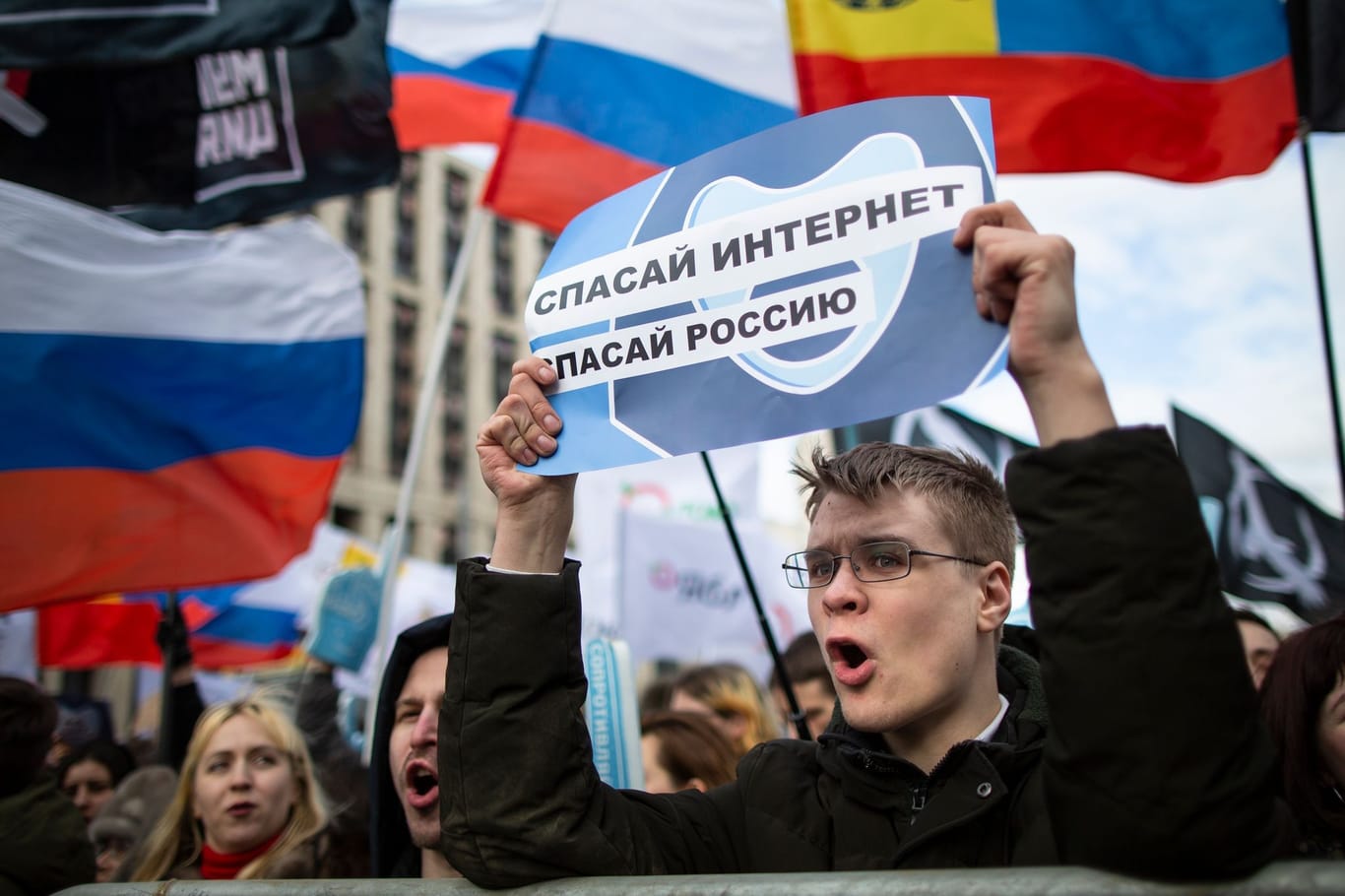 Demonstration für freies Internet in Moskau