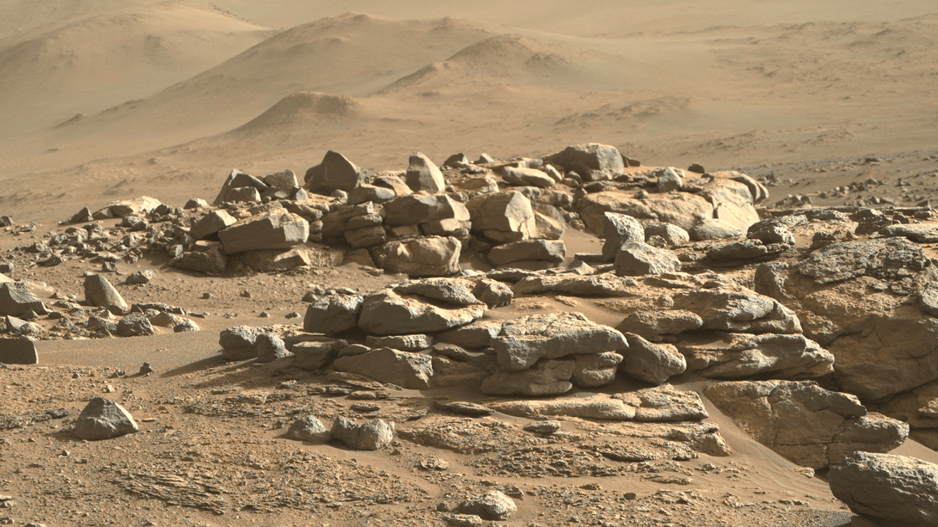 Die Oberfläche des Mars: Aufgenommen wurde dieses Bild vom Mars-Rover Perseverance.