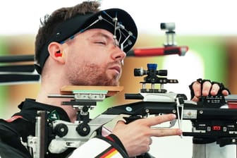 Maximilian Ulbrich in Aktion: Der deutsche Sportschütze trat im Mixed mit Anna Janßen an.