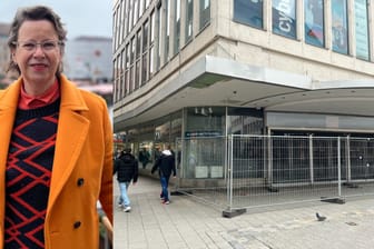 Stadträtin Christine Kayser (SPD) diskutierte mit Bürgern und Experten über die Zukunft des leerstehenden Kaufhofgebäudes.