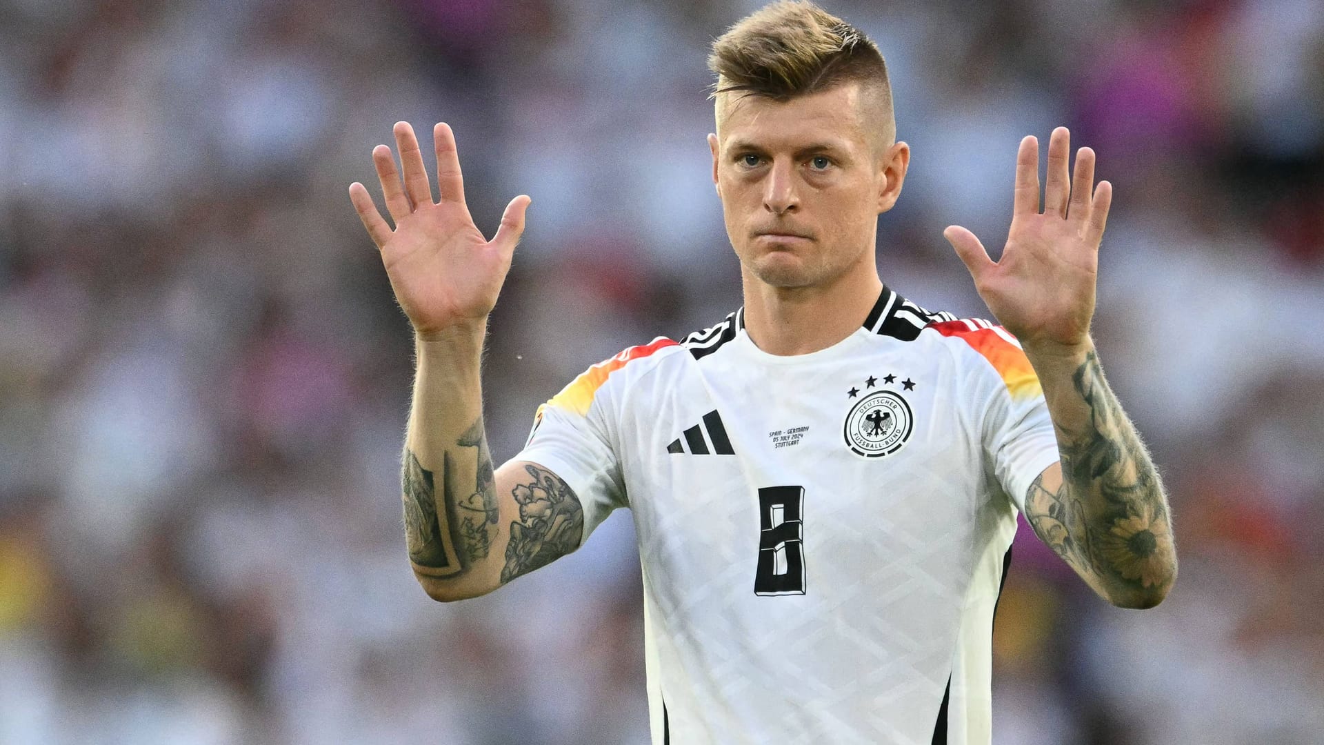 Toni Kroos: Er ist mit dem deutschen Nationalteam im EM-Viertelfinale ausgeschieden.