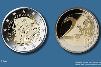 Die neue Sammlermünze ist dem 175. Jubiläum der Paulskirchenverfassung gewidmet.