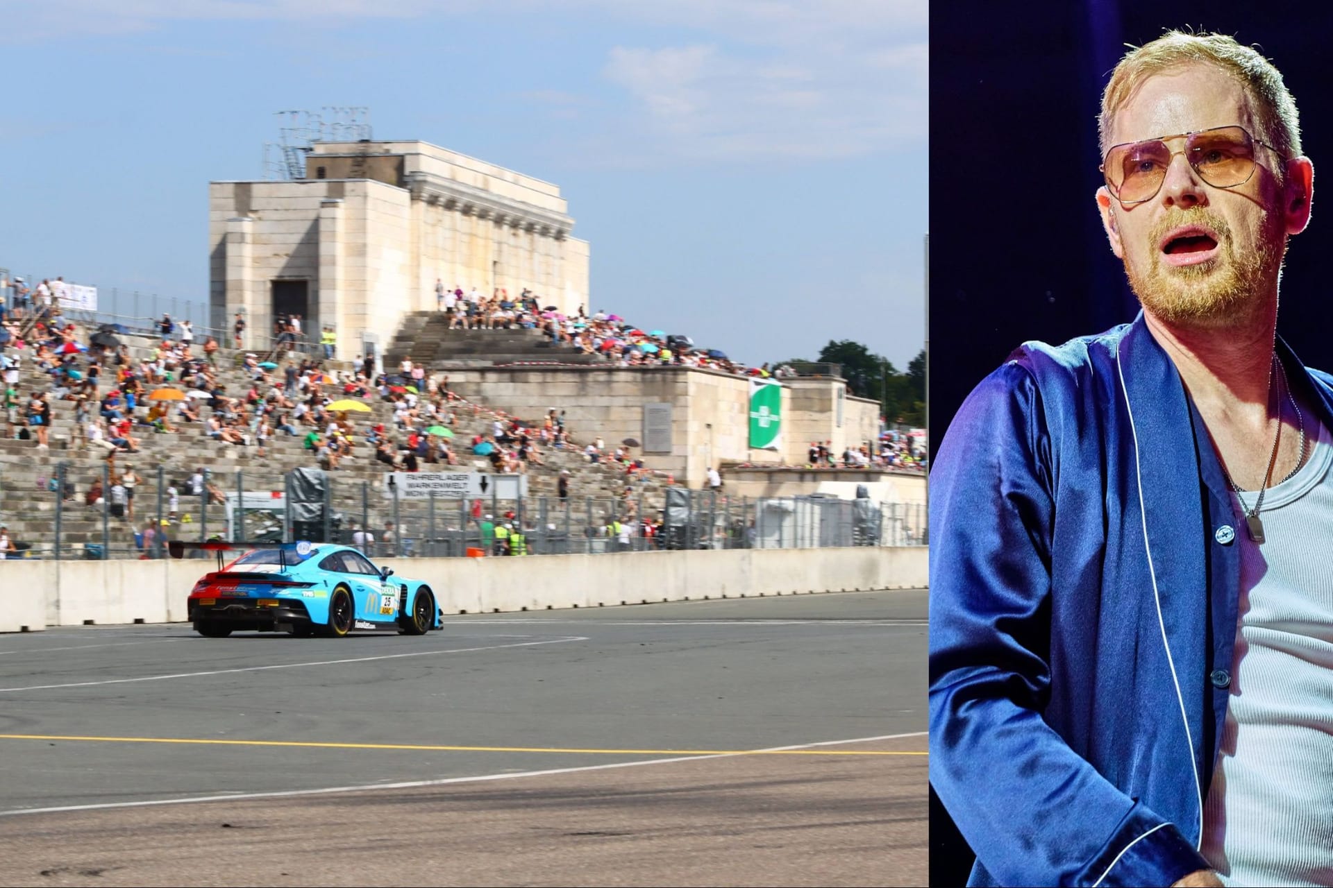 Die DTM gastiert auf dem Norisring, Peter Fox und andere Stars im Stadionpark daneben (Archivbilder): Am Wochenende könnte es auf Nürnbergs Eventmeile eng werden.