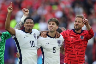 Jude Bellingham, John Stones und Harry Kane: Die englische Mannschaft schaffte es am Samstag ins Halbfinale.