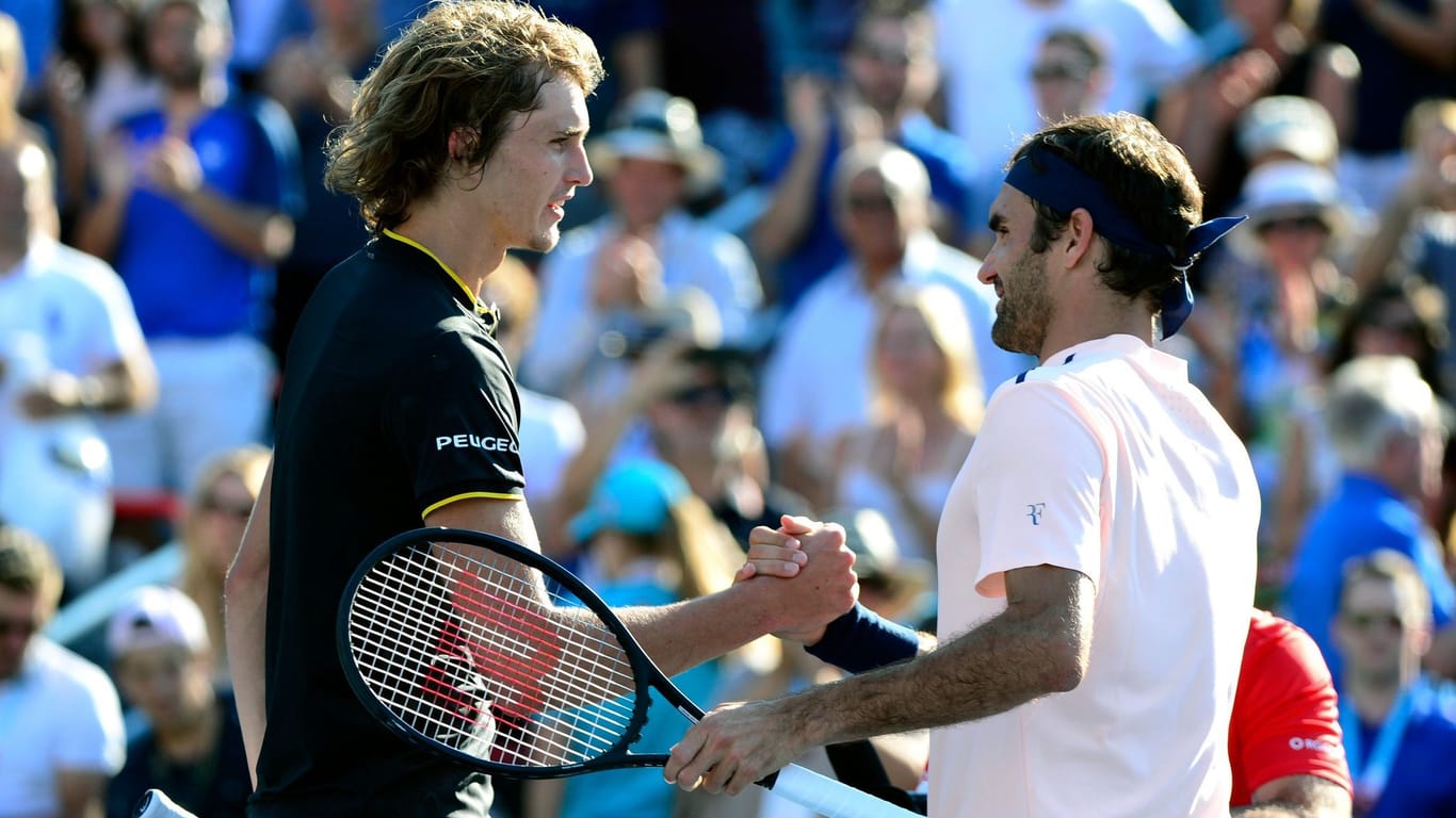 Alexander Zverev und Roger Federer