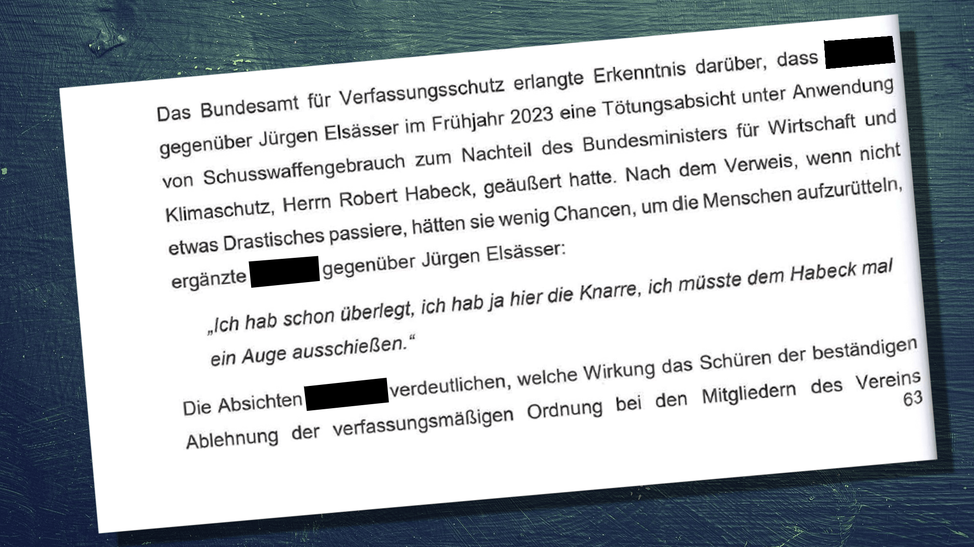 "Habeck Augen ausschießen": In dem von den Anwälten verbreiteten Dokument ist der Name lesbar.