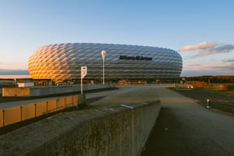 Allianz Arena at sunset.