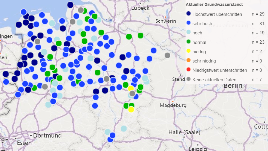 Eine aktuelle Karte (Stand 18. Juli) zeigt die Grundwasserstände in Niedersachsen. An vielen Orten herrscht Entspannung – doch das kann sich schnell ändern.