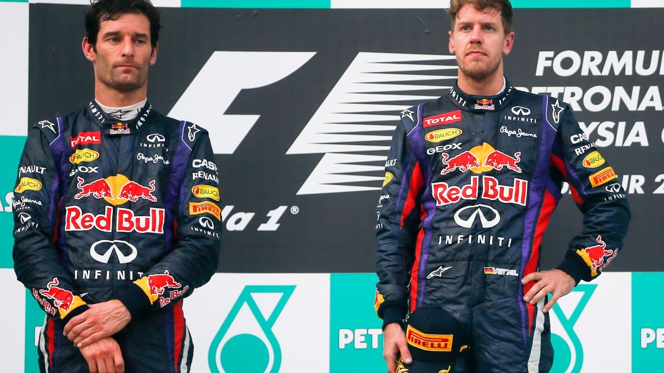 Sebastian Vettell (r.) und Mark Webber in Malaysia 2013