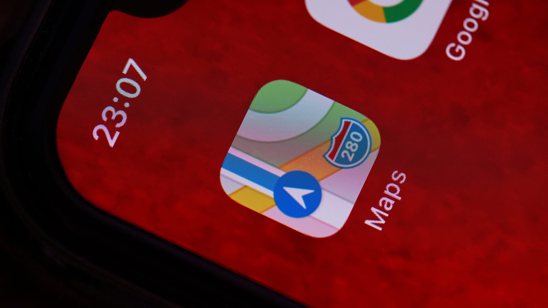 Apple Maps mobile application on smartphone screen