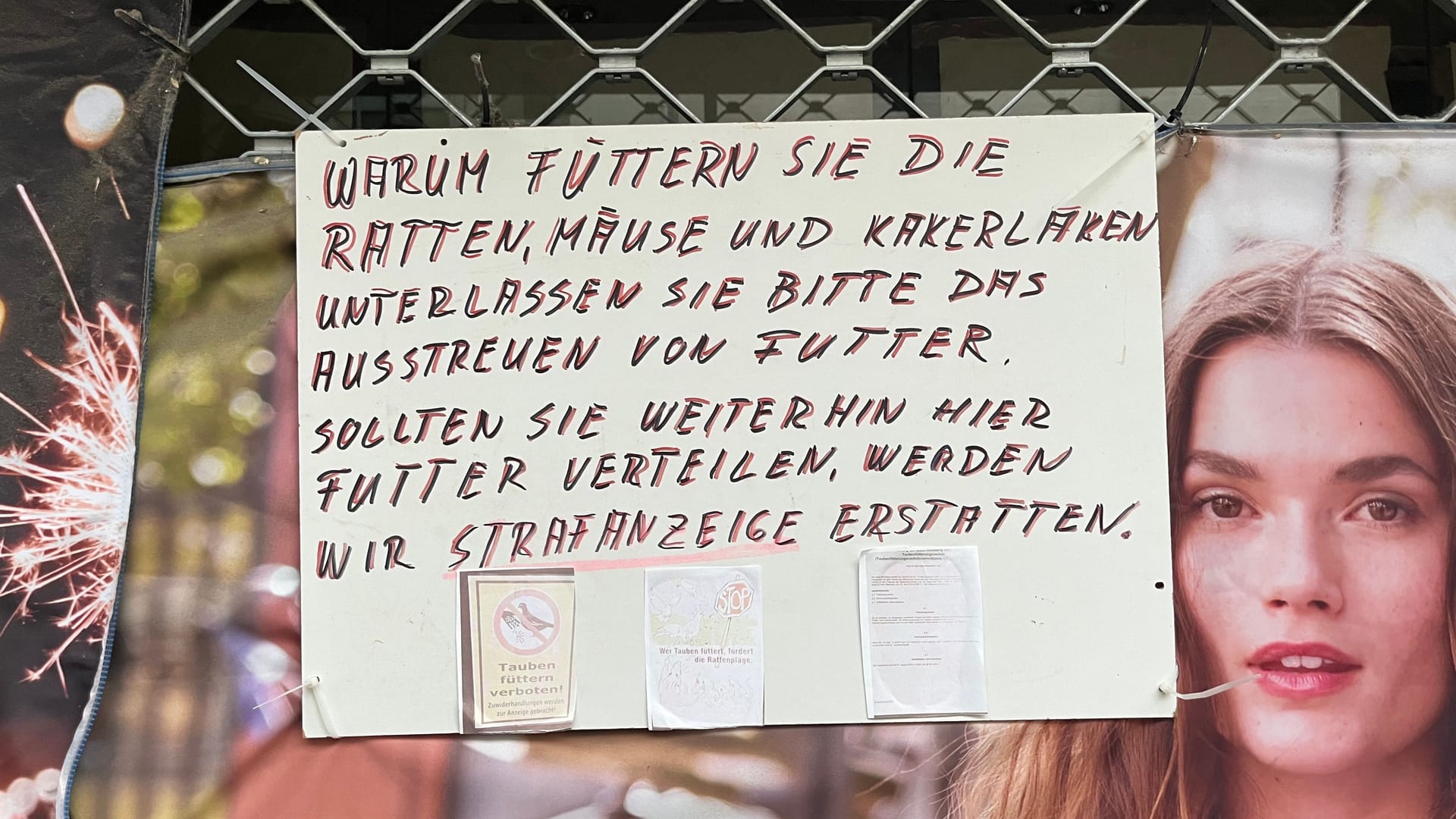 In der Breiten Gasse stehen besonders viele Läden leer: Ein Besitzer hat dieses Schild am Schaufenster eines verlassenen Geschäfts angebracht.