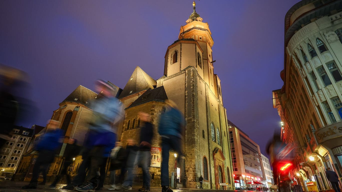 Leipzig am Abend - Nikolaikirche