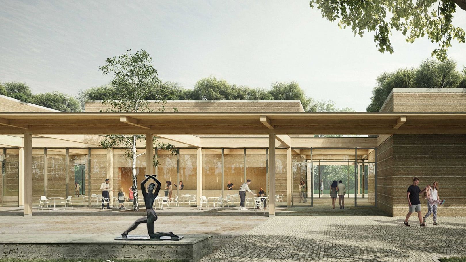 Modell des Neubaus: Ein moderner Bau soll die Besucher des Grugaparks zukünftig am Eingang "Essen-Holsterhausen" begrüßen. Modell des Neubaus: Ein moderner Bau soll die Besucher des Grugaparks zukünftig am Eingang "Essen-Holsterhausen" begrüßen.
