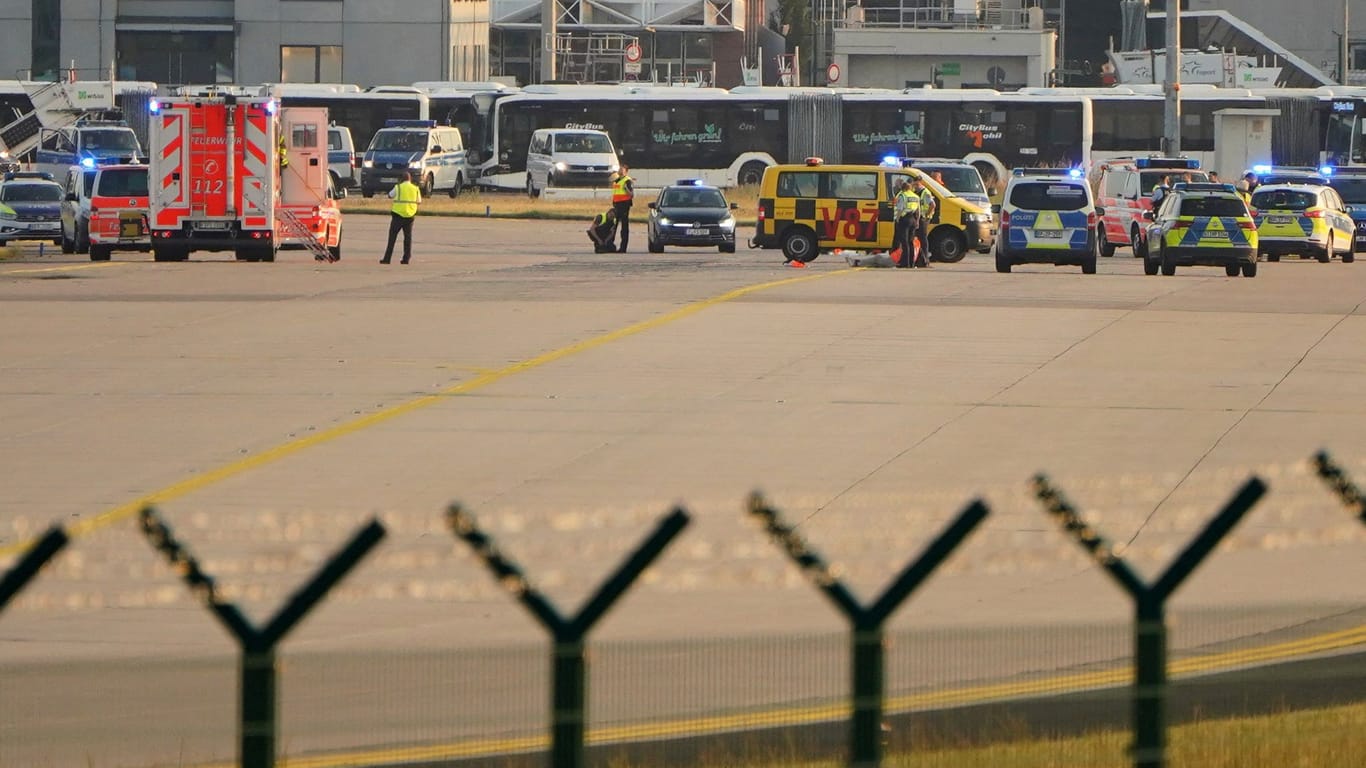 Einsatz am Frankfurter Flughafen: Der Flugbetrieb musste eingestellt werden.