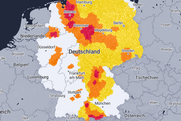 Die t-online-Unwetterkarte: An einigen Orten in Deutschland soll es am Sonntag knallen.