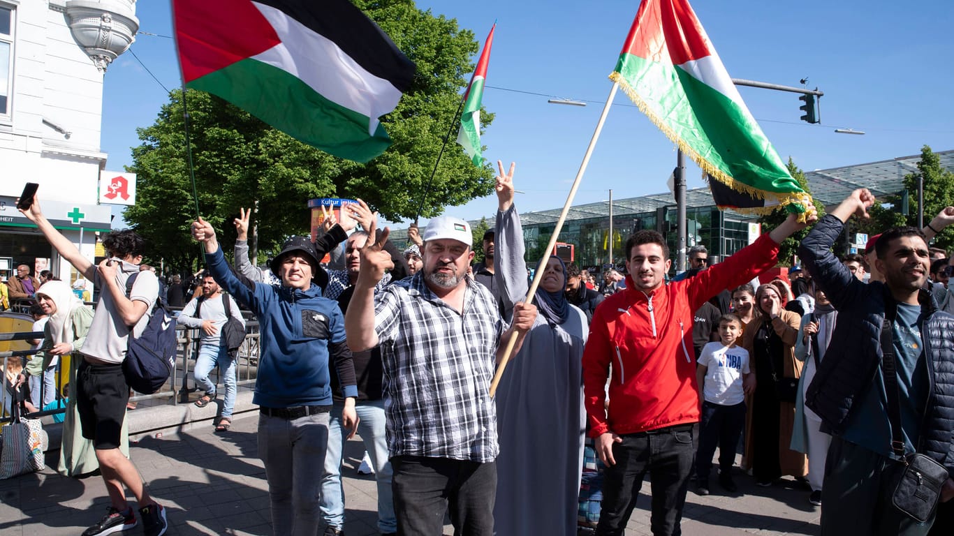 Eine Pro-Palästina-Demo (Symbolbild): Arye Shalicar warnt vor muslimischen Parallelgesellschaften.