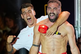 Álvaro Morata (l.) neben Dani Carvajal: Die spanischen Europameister feierten am Montagabend ihren Titel.
