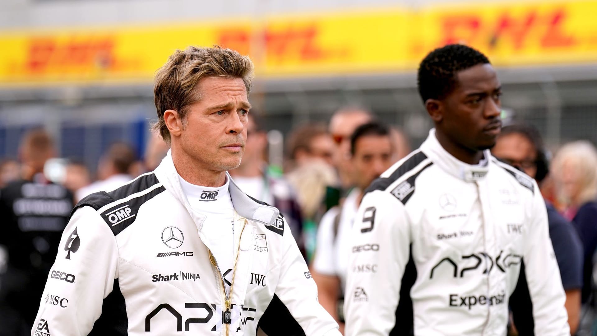 Brad Pitt (l) und Damson Idris