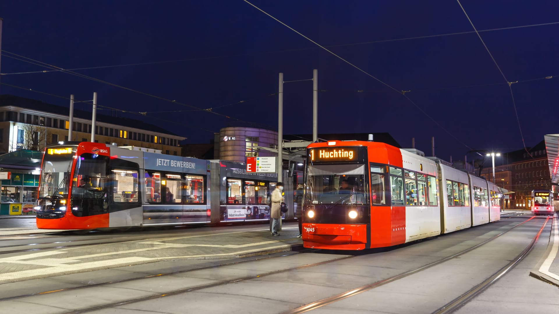 Bremen tram public transport Hauptbahnhof main station in Germany