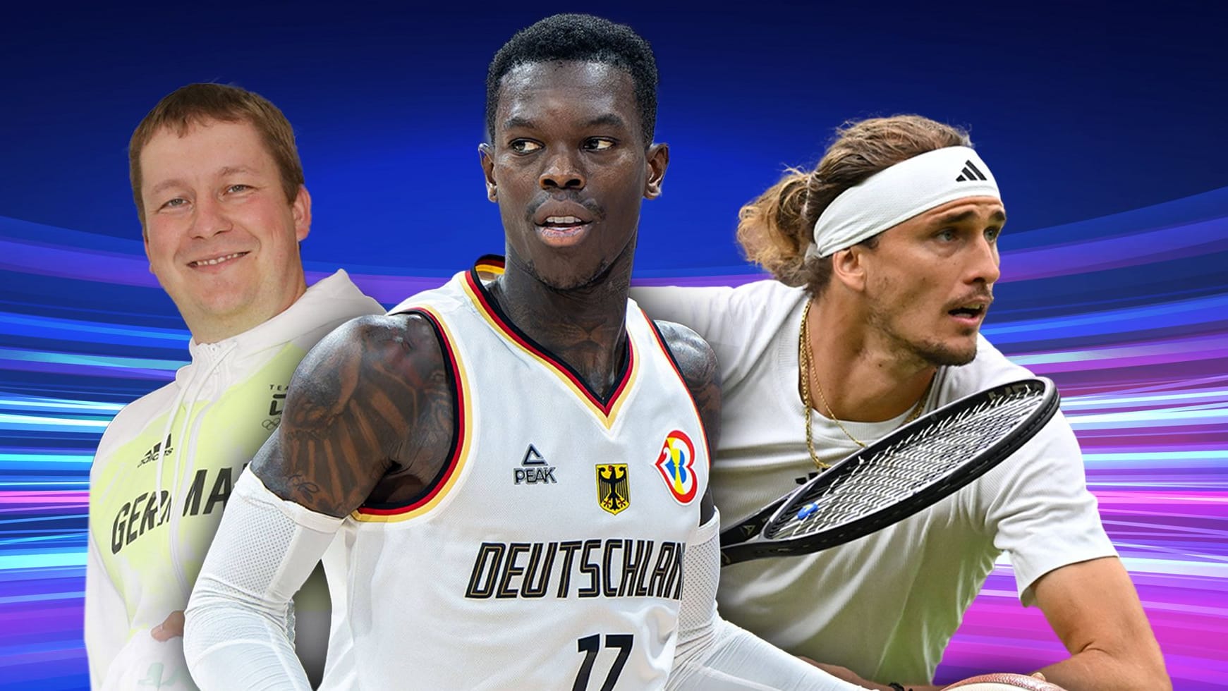 Christian Reitz, Dennis Schröder und Alexander Zverev (v.l.n.r.): Sie können zum deutschen Fahnenträger gewählt werden.