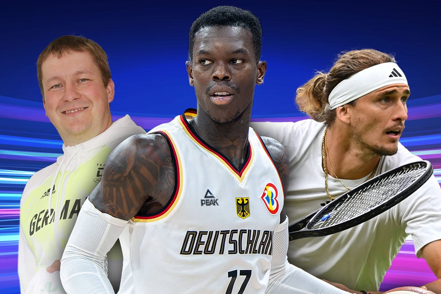 Christian Reitz, Dennis Schröder und Alexander Zverev (v.l.n.r.): Sie können zum deutschen Fahnenträger gewählt werden.