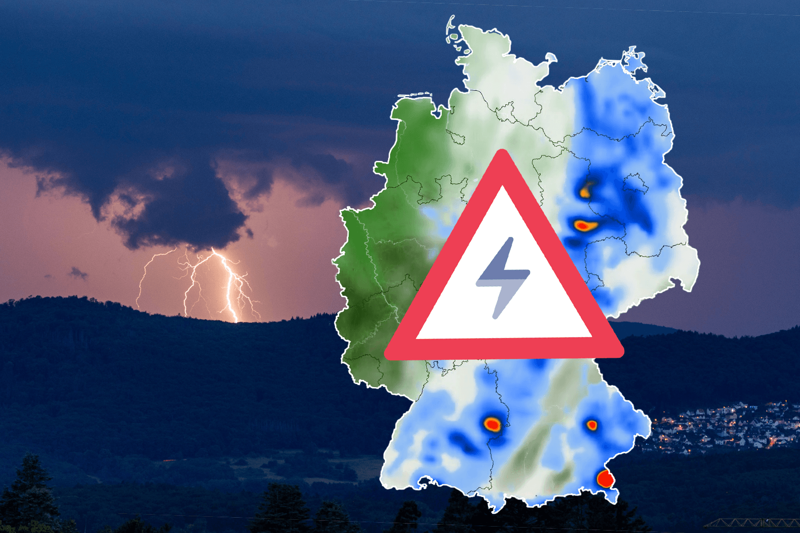 Wetterfilme von t-online zeigen, wo in den kommenden Stunden heftige Gewitter drohen.