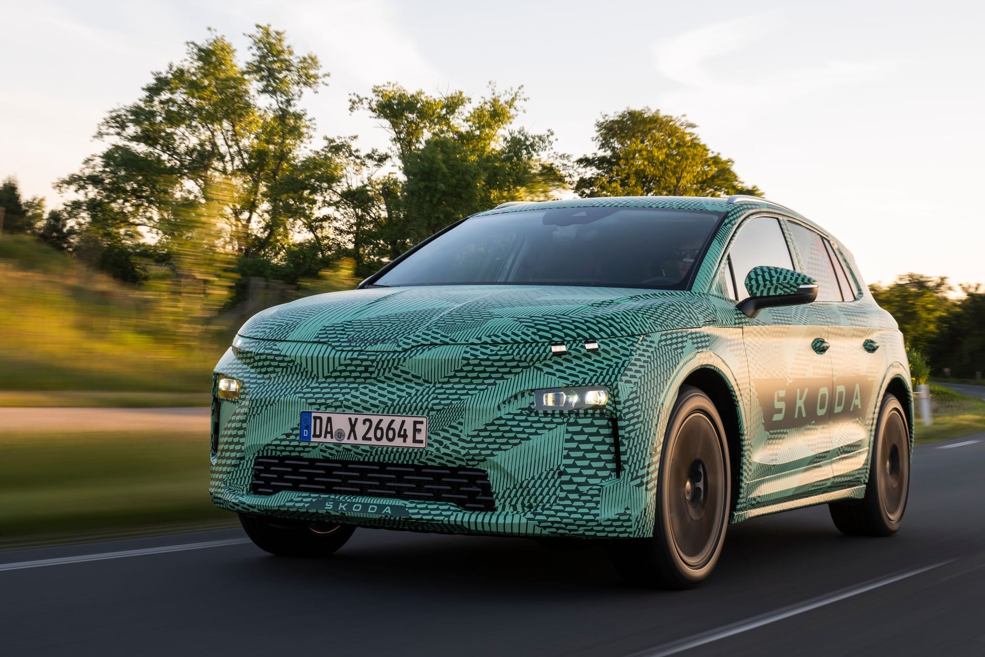 Skoda Elroq: Mit dem Elektro-SUV kommt auch ein neues Skoda-Design.