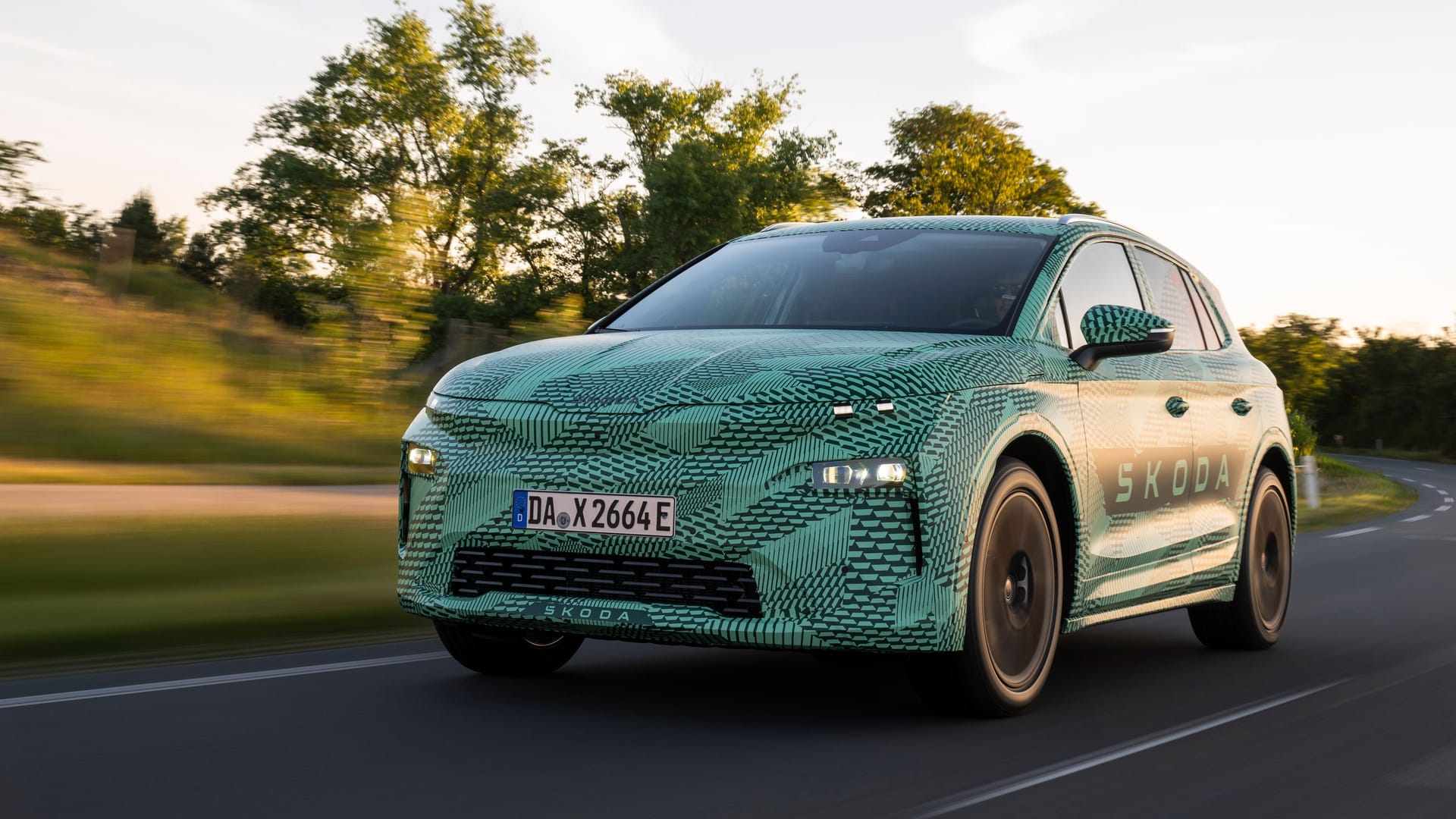 Skoda Elroq: Mit dem Elektro-SUV kommt auch ein neues Skoda-Design.