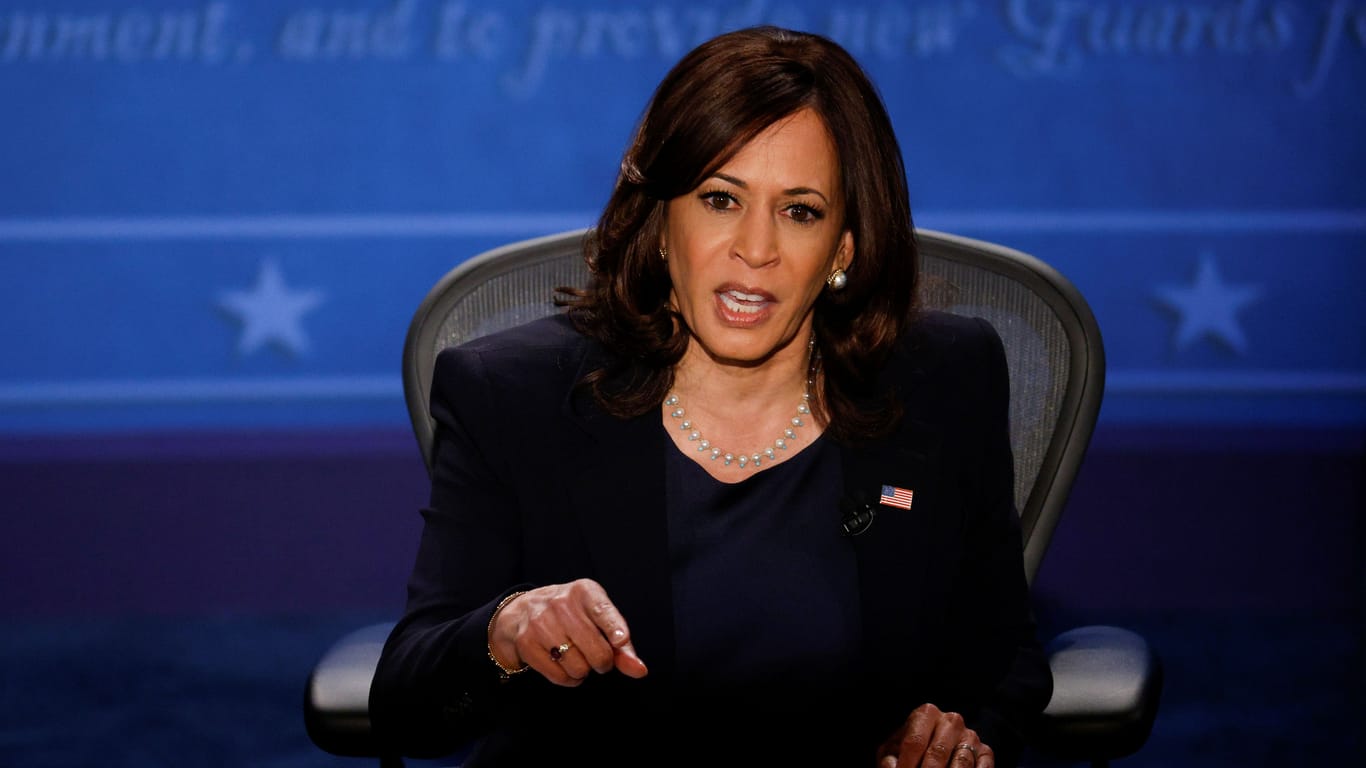 Kann harte Attacken führen: Kamala Harris bei der Vize-Präsidentendebatte 2020 gegen Mike Pence.