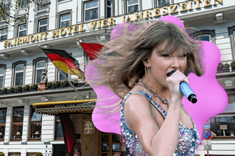 Pop-Sängerin Taylor Swift und das Hotel Vier Jahreszeiten (Archivbild): Die Musikerin soll mit ihrer Entourage dort untergebracht sein.