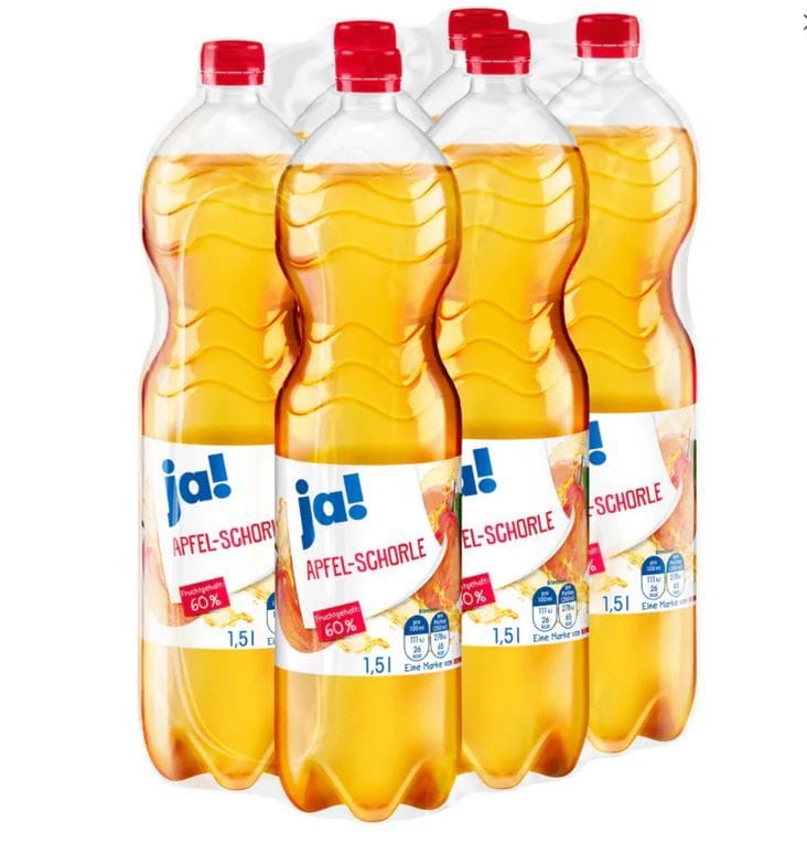 "Ja! Apfelschorle" in der 1,5-Liter-Flasche