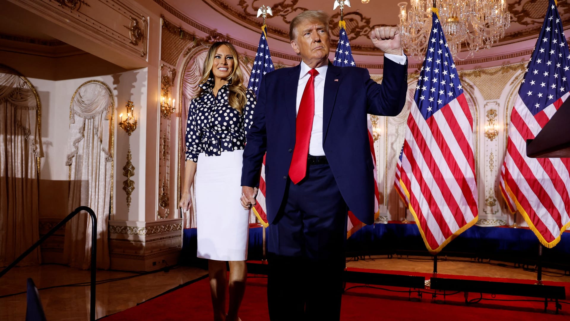 Trump und seine Ehefrau Melanie in ihrem Haus in Mar-a-Lago (Achivbild).