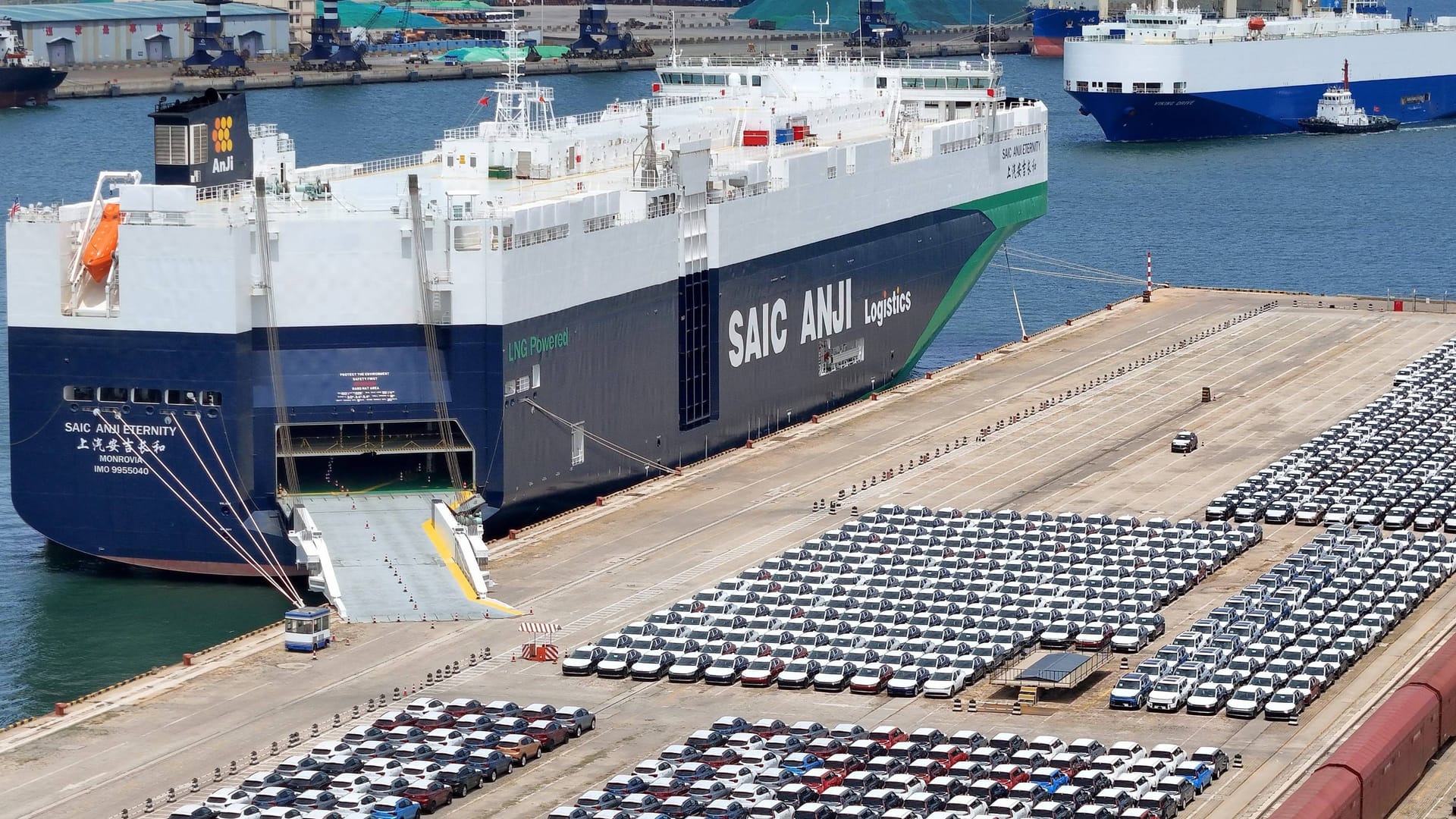 Tausende Autos in einem chinesischen Hafen (Symbolbild): Die chinesische Untersuchung konzentriert sich hauptsächlich auf mögliche "Handels- und Investitionshemmnisse".