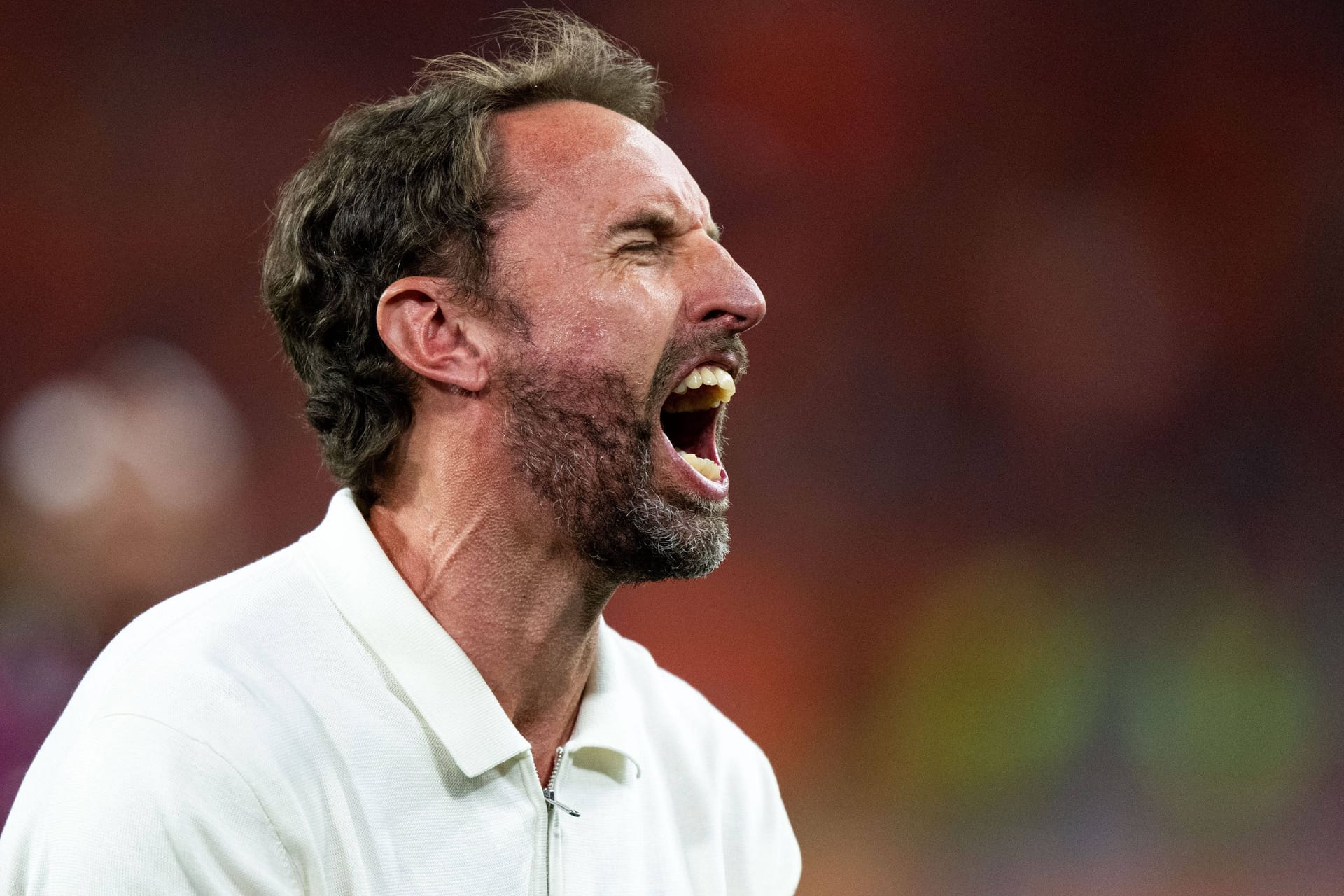 Gareth Southgate brüllt seine Freude heraus: Der englische Nationaltrainer steht mit seiner Mannschaft im EM-Finale.