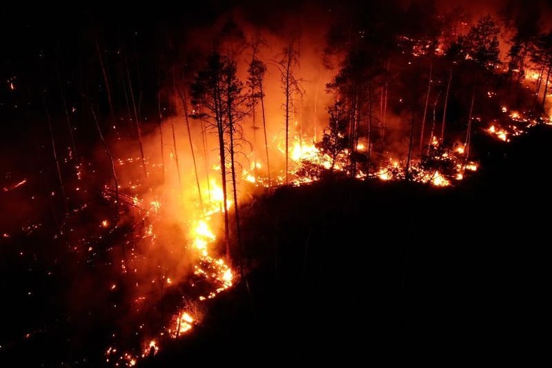 Waldbrand (Archivbild): Am Balkan kämpfen Soldaten gegen die Flammen.